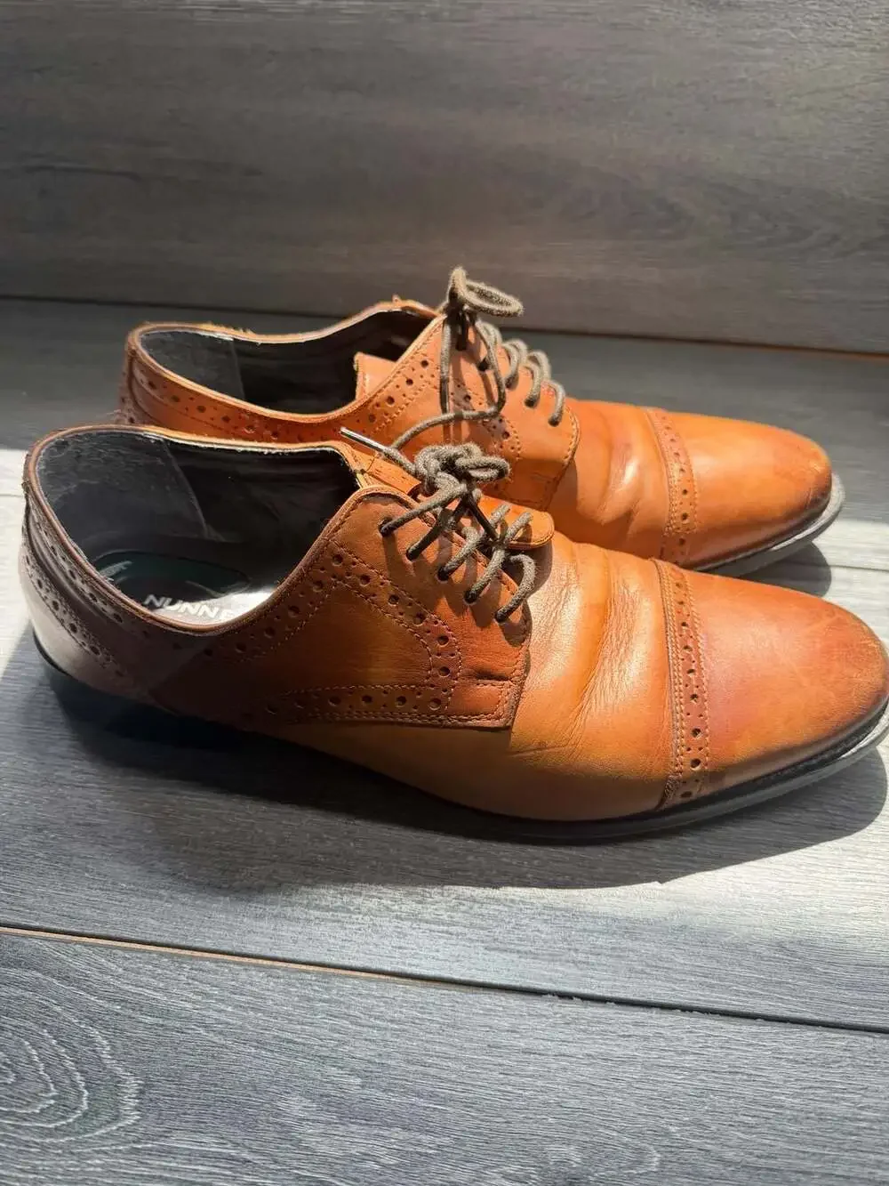 Nunn Bush Fifth Ward Flex Cap Toe Oxford Cognac